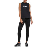 DKNY Women's Sleeveless Active Tank Top, Black